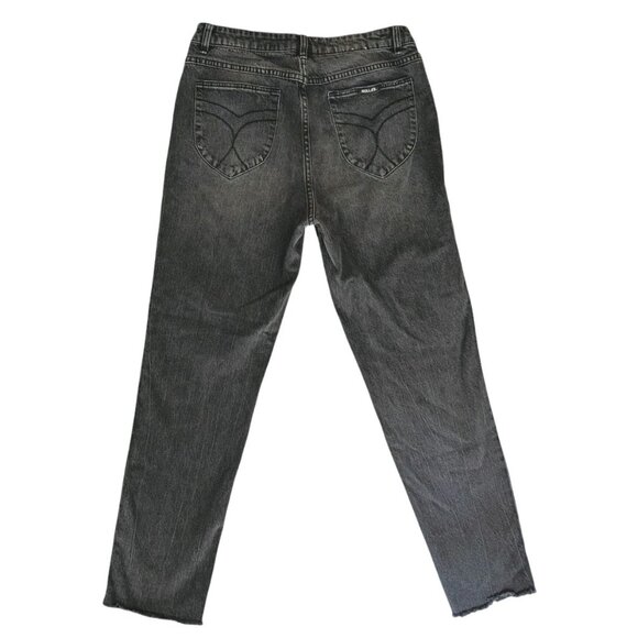 ROLLA'S Jeans 'Miller' Womens Size 31 Slim Denim Black/Gray Raw Hem Pants Mid Hi - Picture 6 of 8